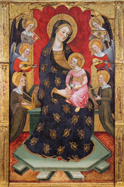 Madonna mit Christkind und musizierenden Engeln von Pere Serra