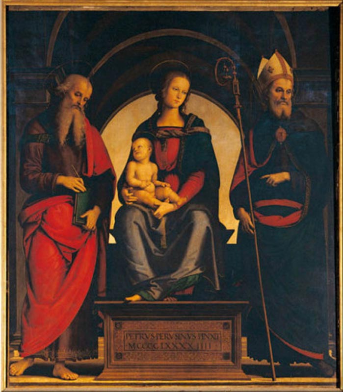 Perugino, Madonna & Child w.Saints /1494 von Perugino (eigentl. Pierto di Cristoforo Vanucci)