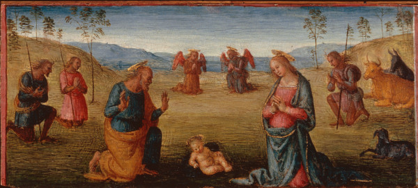 Adoration of the Child / Perugino von Perugino (eigentl. Pierto di Cristoforo Vanucci)
