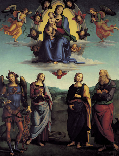 Madonna in Glory / Perugino von Perugino (eigentl. Pierto di Cristoforo Vanucci)