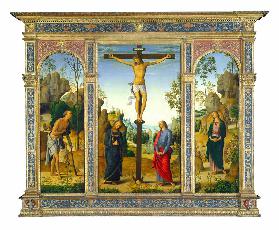 Die Kreuzigung mit Jungfrau, Saint John, Saint Jerome und Saint Mary Magdalene 1482/1485