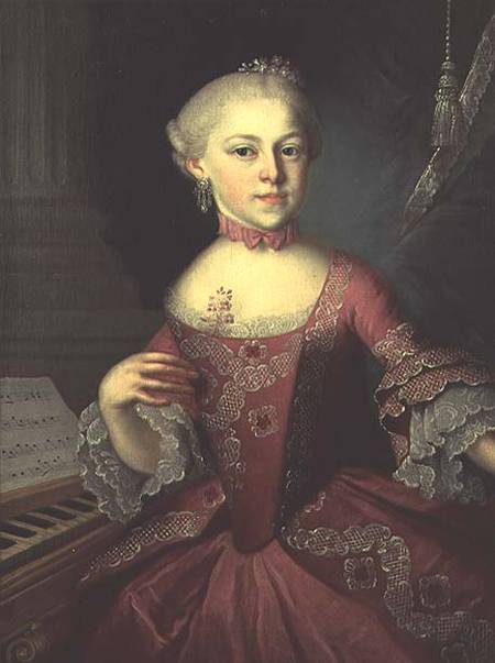 Maria-Anna Mozart, called 'Nannerl'(1751-1829), sister of Wolfgang Amadeus Mozart von Peter Anton Lorenzoni