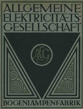 Titelblatt einer AEG Produktbroschüre 1909