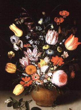 Still Life of Spring Flowers on a Ledge 1615