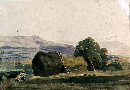 Landscape with haystacks (pencil and w/c) von Peter de Wint