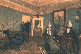 Interior of the Drawing Room in the house of Baron Stieglitz in St. Petersburg 1841
