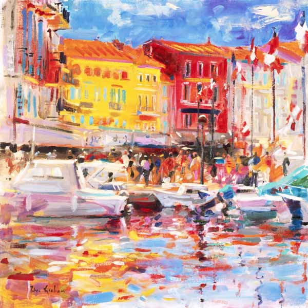 Le Port de St Tropez, 2002 (oil on canvas)  von Peter  Graham