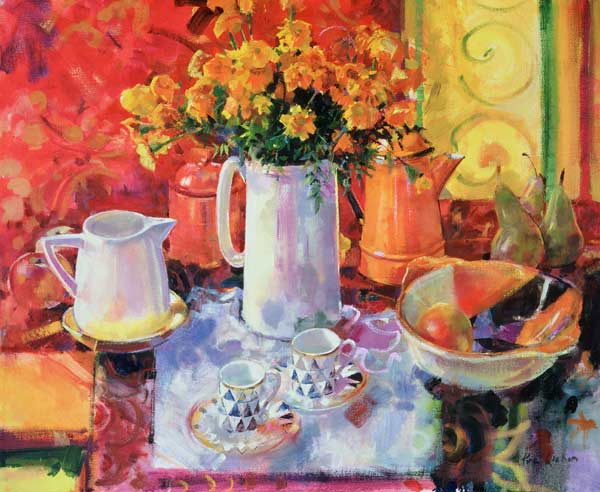 Table Reflections (oil on canvas)  von Peter  Graham