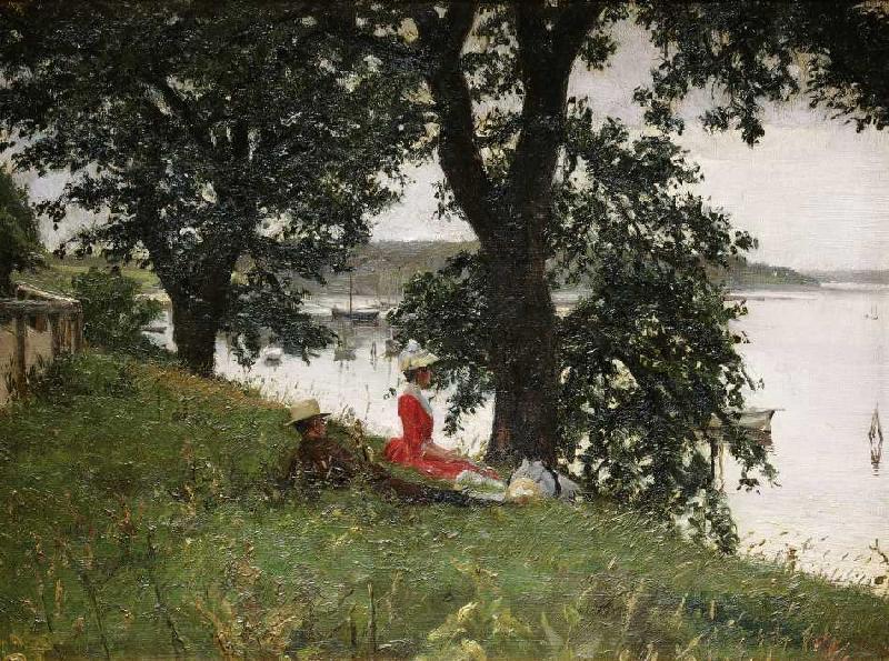 Am Ufer eines dänischen Sees. von Peter Ilstedt