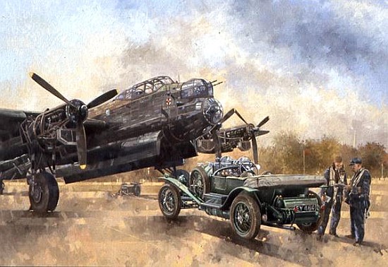 A Lancaster and a Bentley, 2000 (oil on canvas)  von Peter Miller