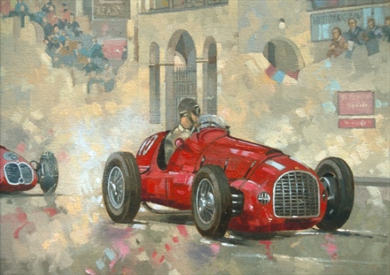 Whiteheads Ferrari passing the pavillion, Jersey von Peter Miller