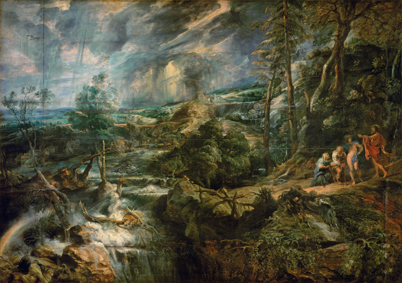 Landschaft mit Philemon und Baucis von Peter Paul Rubens