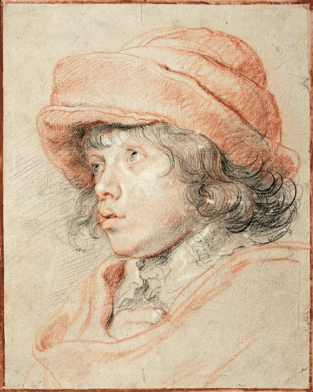 Rubens' Sohn Nikolaus mit roter Filzkappe von Peter Paul Rubens