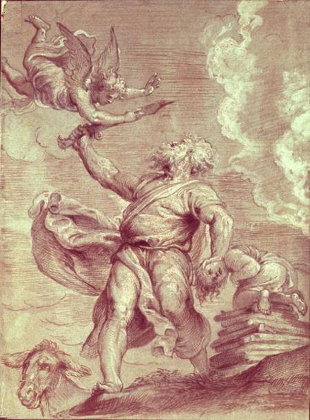 Abraham's Sacrifice of Isaac, after Titian cil & von Peter Paul Rubens