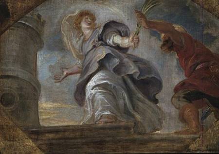 St. Barbara fleeing from her father von Peter Paul Rubens