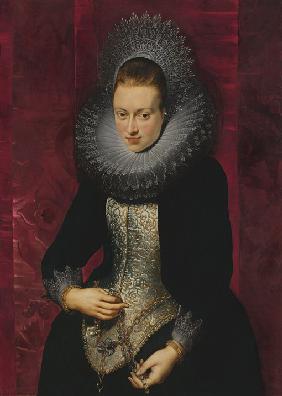 Bildnis einer jungen Frau mit Rosenkranz