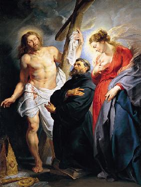 Heiliger Augustin zwischen Christus und der Jungfrau