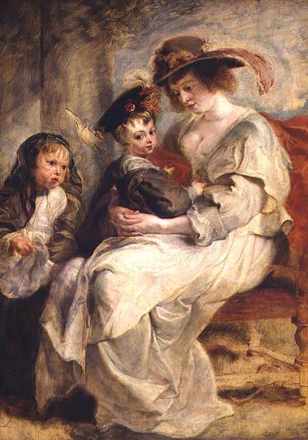 Helene Fourment (1614-73) with Two of her Children, Claire-Jeanne and Francois von Peter Paul Rubens