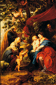 Die hl. Familie unter dem Apfelbaum. Ehem. Flügelaußenseite d.Ildefonso-Altars von Peter Paul Rubens