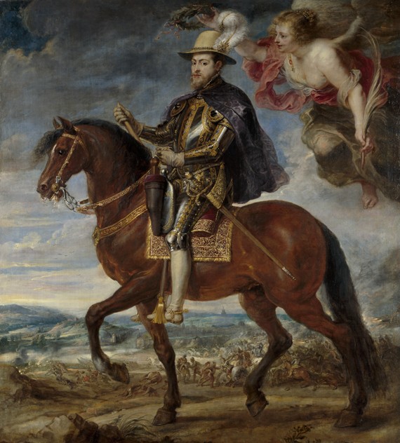 König Philipp II. von Spanien (1527-1598) zu Pferde von Peter Paul Rubens