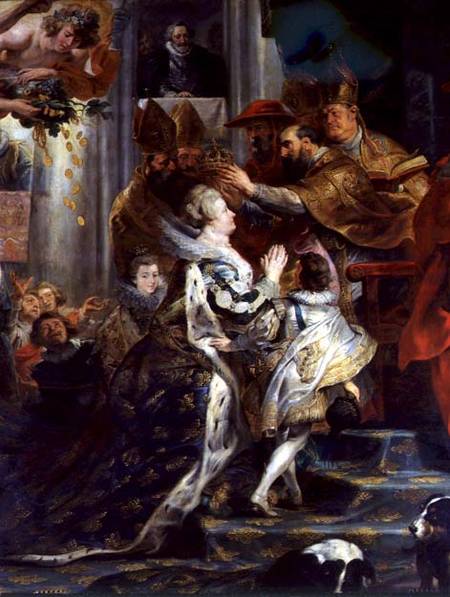 The Medici Cycle: The Coronation of Marie de Medici (1573-1642) at St. Denis, 13th May 1610, detail von Peter Paul Rubens
