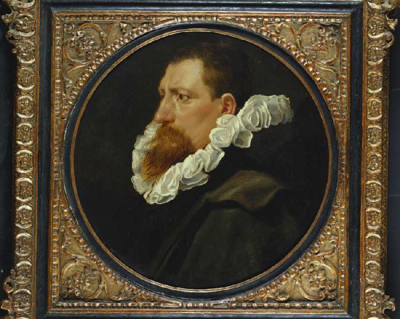 Portrait eines Herren mit weißer Halskrause and grauem Mantel. von Peter Paul Rubens