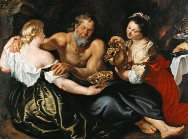 Lot und seine Töchter in einer Grotte. 1610/1611