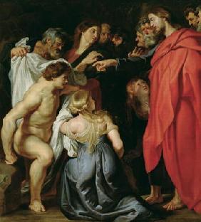 The Resurrection of Lazarus (oil on canvas) 1700