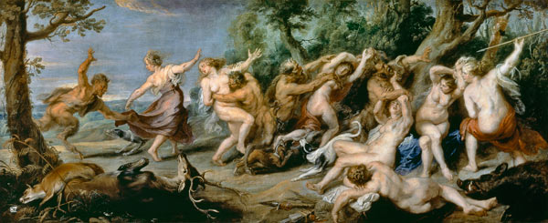 Diana and her Nymphs Surprised by Fauns von Peter Paul Rubens