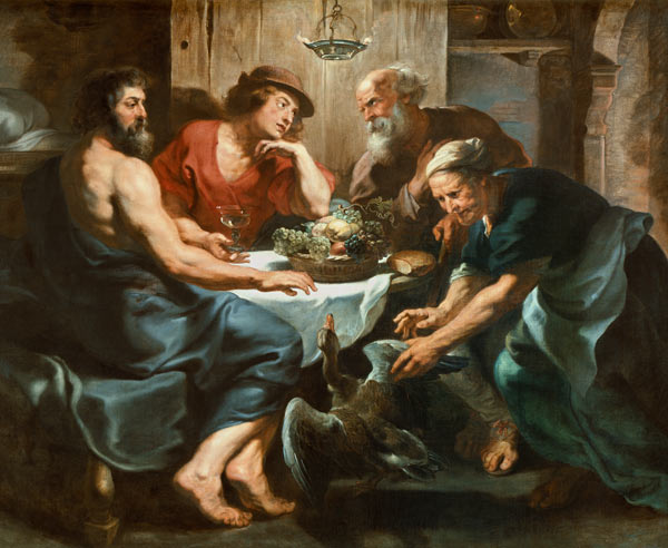 Jupiter und Merkur bei Philemon und Baucis. von Peter Paul Rubens (Werkstatt)