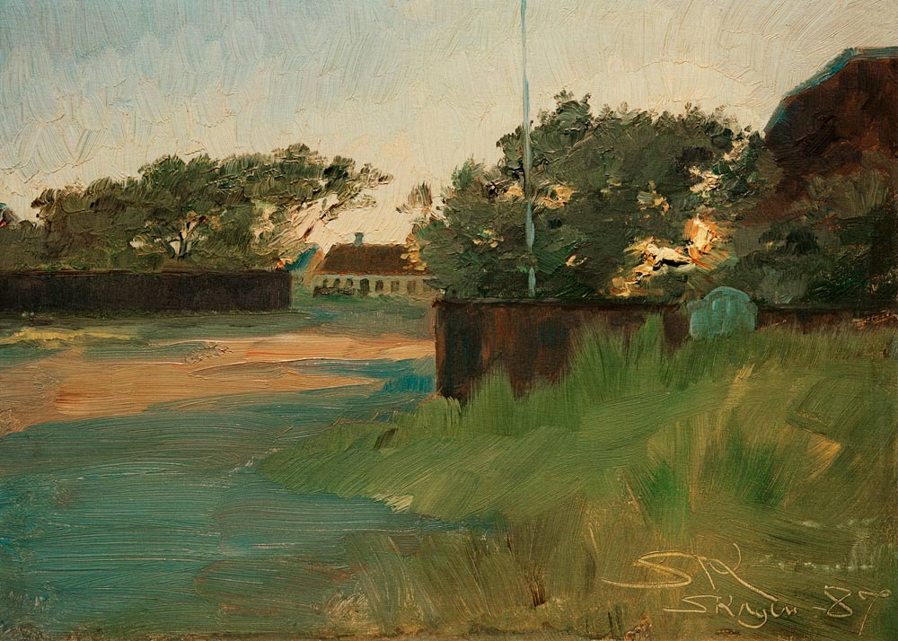 Ansicht von Brödnums Garten. Sonnenuntergang von Peder Severin Krøyer