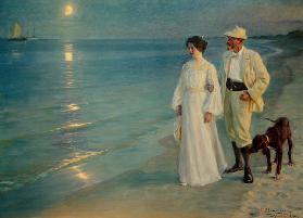 Sommerabend am Strand von Skagen. Der Künstler und seine Frau 1899