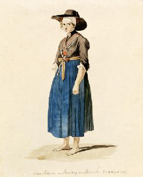 Trachtenstudie: Anna Stockerin aus Rimsting am Chiemsee 1812