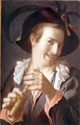 A Jester holding a Flute 1623