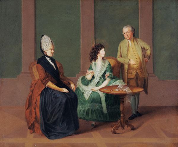 Gruppenporträt: Georg Michael, Sophie und Maximiliane La Roche Um 1791/92