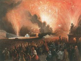 Krönungsfeuerwerk in Moskau 1856