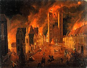 Brand des Domes zu Breslau, von Philip Anton Bartsch