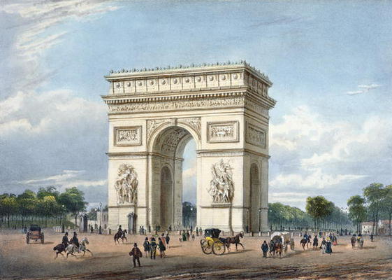 The Arc de Triomphe and the Place de l'Etoile, illustration for 'Promenades dans Paris et ses enviro von Philippe Benoist