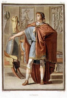 Nero, costume for 'Britannicus' by Jean Racine, from Volume II of 'Research on the Costumes and Thea von Philippe Chery