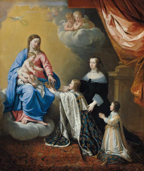 The Virgin Mary gives the Crown and Sceptre to Louis XIV von Philippe de Champaigne