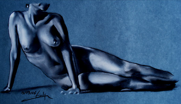 Femme nue au Sol 140906 von Philippe Flohic