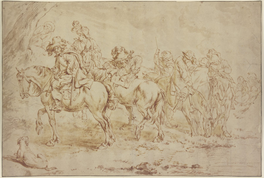 Reiter an einem Bache vorüberziehend von Philips Wouwerman