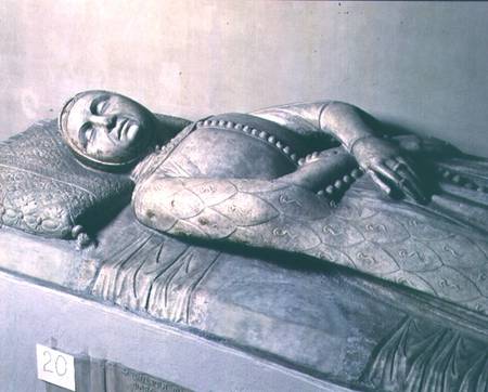 Tomb effigy of Margherita Malatesta, wife of Francesco I Gonzaga of Mantua von Pier Paolo dalle Masegne
