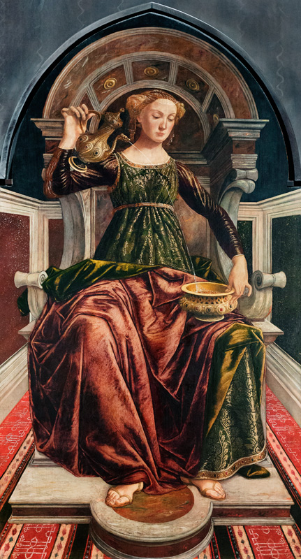 Temperance, from a series of panels depicting the Virtues designed for the Council Chamber of the Me von Piero del Pollaiuolo