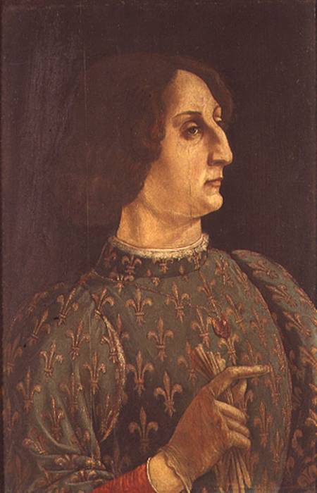 Portrait of Galeazzo Mario Sforza (1444-76) c.1471 von Piero del Pollaiuolo