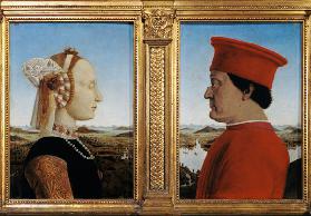 Porträts von Duke Federico da Montefeltro and Battista Sforza c.1465