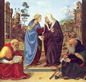 Heimsuchung mit zwei Heiligen 1490