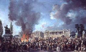 The Celebration of Unity, Destroying the Emblems of Monarchy, Place de la Concorde 10th Augus