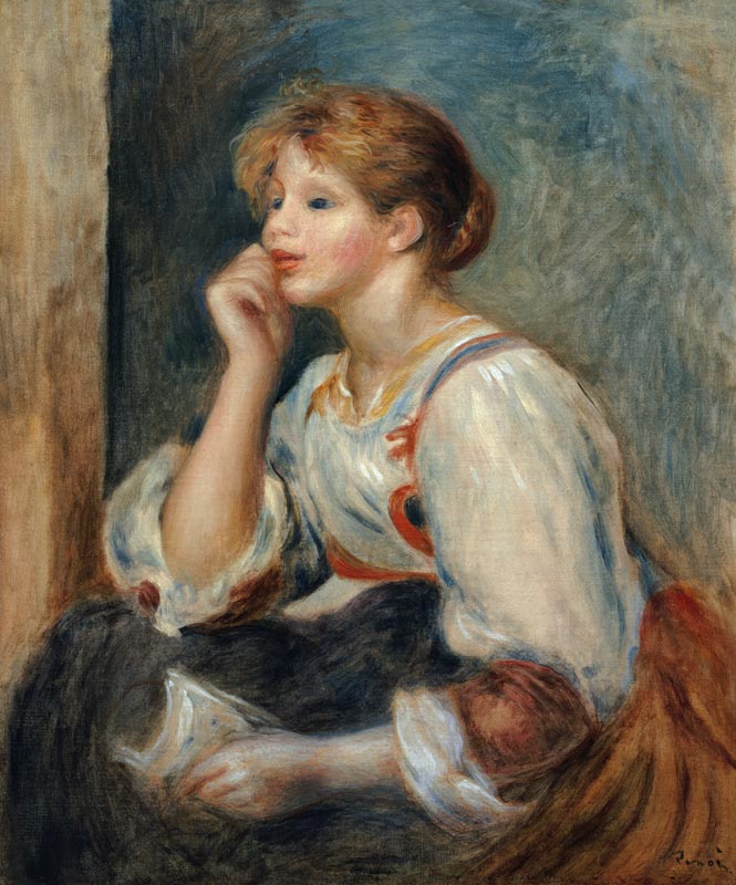 Junges Mädchen mit Brief von Pierre-Auguste Renoir