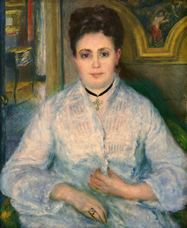 Madame Choquet in Weiß von Pierre-Auguste Renoir